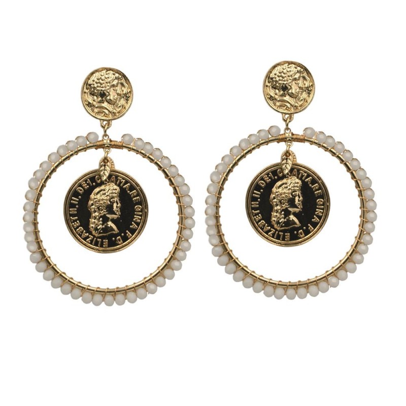 PENDIENTE MONEDAS CON BOLITAS PENDIENTE MONEDAS CON BOLITAS