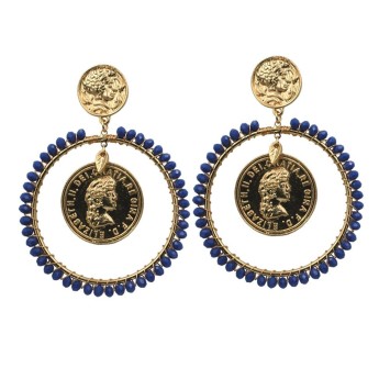 PENDIENTE MONEDAS CON BOLITAS