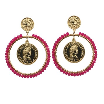 PENDIENTE MONEDAS CON BOLITAS