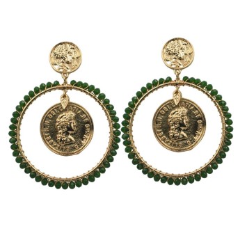 PENDIENTE MONEDAS CON BOLITAS