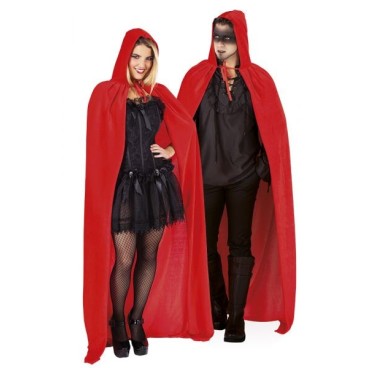 CAPA ROJA CON CAPUCHA EFECTO TERCIOPELO AD