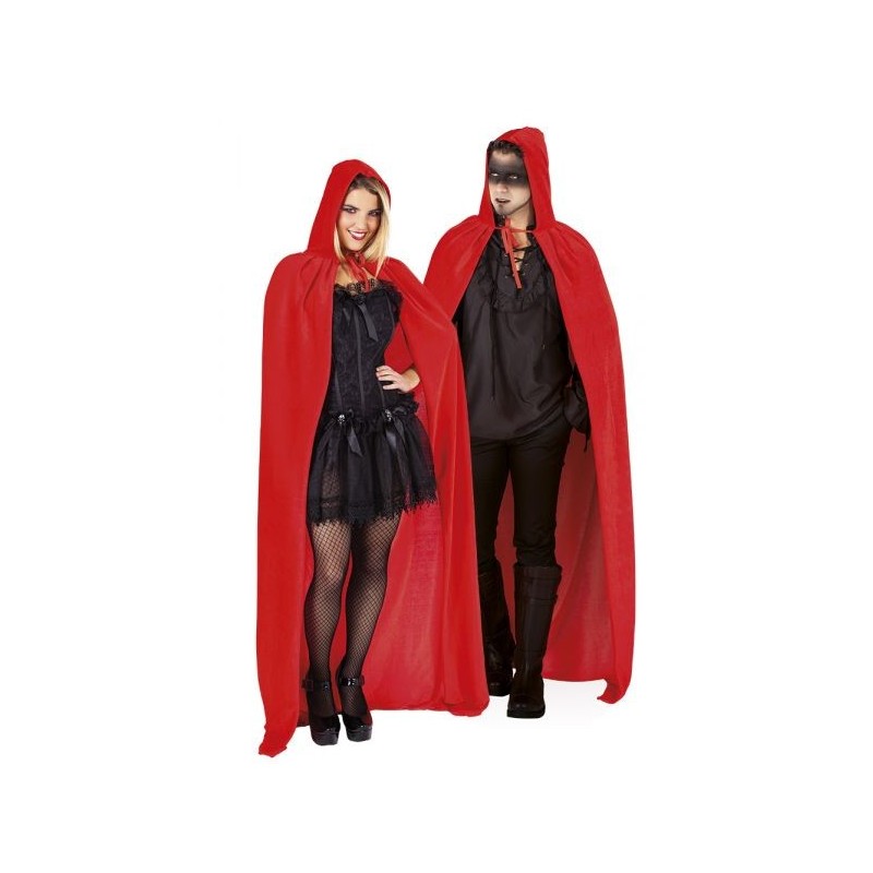 CAPA ROJA CON CAPUCHA EFECTO TERCIOPELO AD