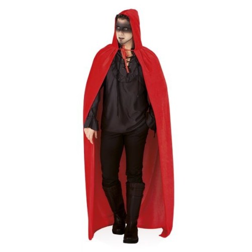 CAPA ROJA CON CAPUCHA EFECTO TERCIOPELO AD