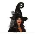 ×SOMBRERO BRUJA GRIS CON TOPOS ×SOMBRERO BRUJA GRIS CON TOPOS