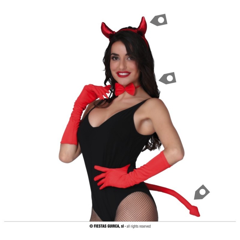 ×CONJUNTO DIABLESA: DIADEMA, PAJARITA, COLA ×CONJUNTO DIABLESA: DIADEMA, PAJARITA, COLA