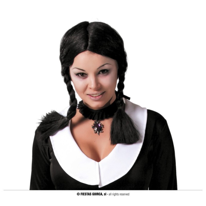 ×PELUCA NEGRA CON TRENZAS EN CAJA ×PELUCA NEGRA CON TRENZAS EN CAJA