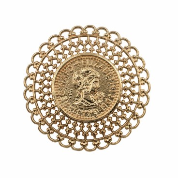 BROCHE METAL MONEDA
