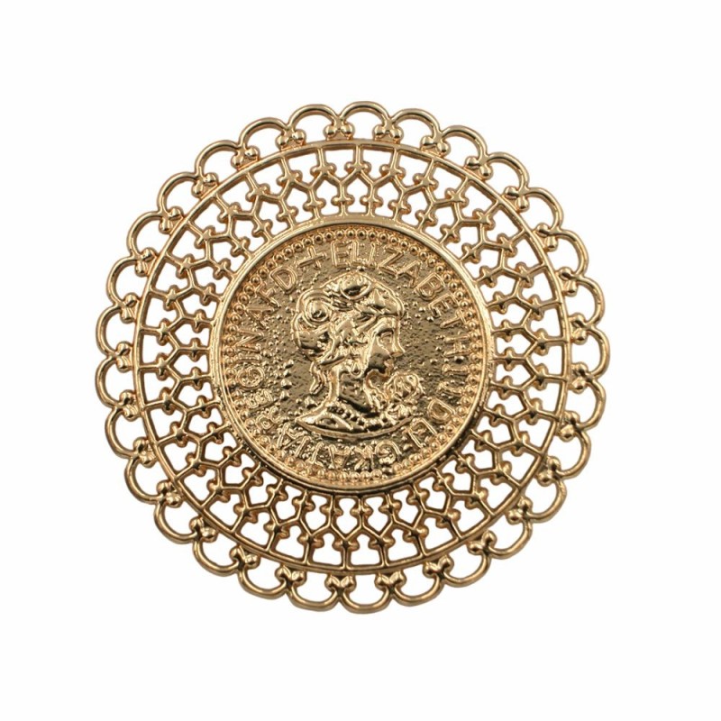 BROCHE METAL MONEDA