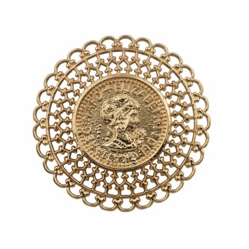 BROCHE METAL MONEDA