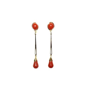 PENDIENTE CORAL FLAMENCA