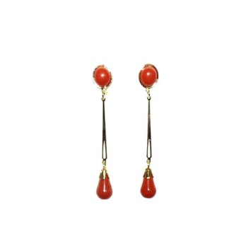 PENDIENTE CORAL FLAMENCA