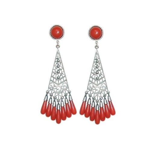 PENDIENTE CORAL FLAMENCA