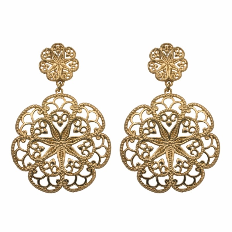 PENDIENTE METAL CALADO DORADO PENDIENTE METAL CALADO DORADO