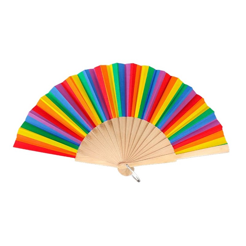Abanico de madera acroiris