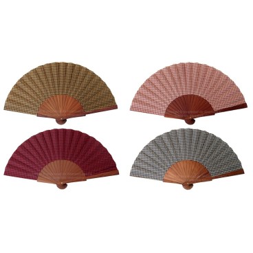 Abanico madera pulida caballero