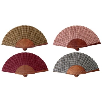 Abanico madera pulida caballero