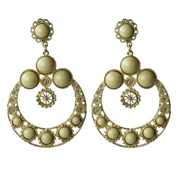 PENDIENTE DORADO FLAMENCA TACHAS