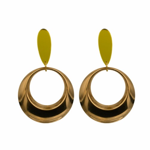 PENDIENTE ARGOLLA DORADA CABEZAL ESPEJO