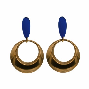 PENDIENTE ARGOLLA DORADA CABEZAL ESPEJO