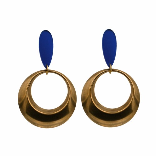 PENDIENTE ARGOLLA DORADA CABEZAL ESPEJO