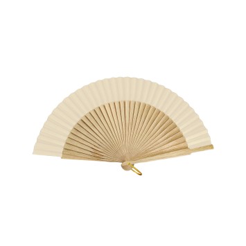 Abanico madera roble tela