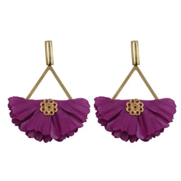 PENDIENTE CON PETALOS DE TELA