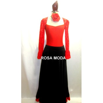 Falda con dos volantes