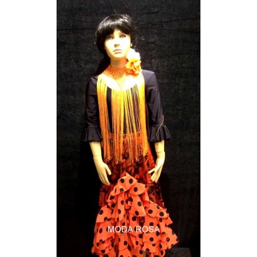 Conjunto de niña Falda + body + fleco