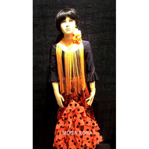 Conjunto de niña Falda + body + fleco