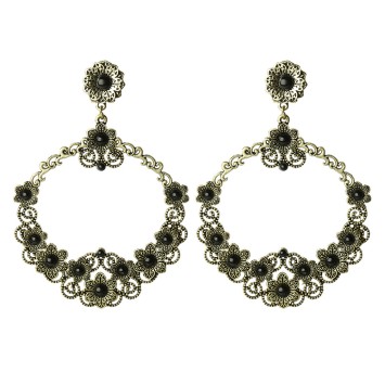 PENDIENTE FLAMENCA METAL CON BOLAS