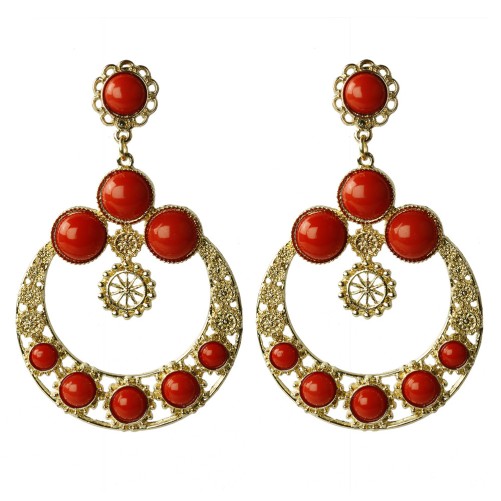 PENDIENTE DORADO FLAMENCA TACHAS