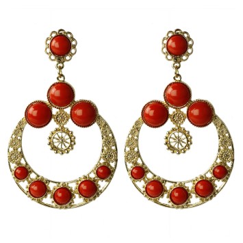 PENDIENTE DORADO FLAMENCA TACHAS