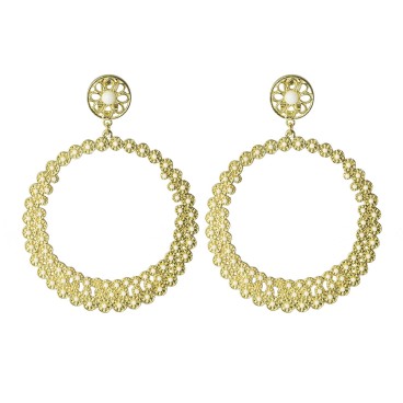 PENDIENTE FLAMENCA DORADO BOLITAS