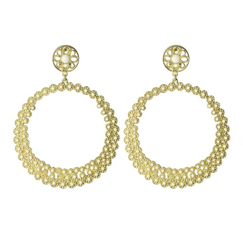 PENDIENTE FLAMENCA DORADO BOLITAS