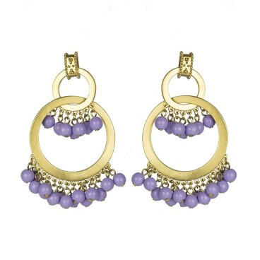 PENDIENTE DE METAL CON BOLAS