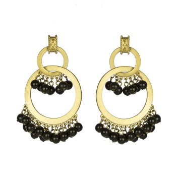 PENDIENTE DE METAL CON BOLAS