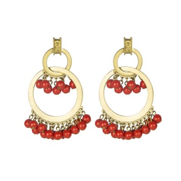 PENDIENTE DE METAL CON BOLAS