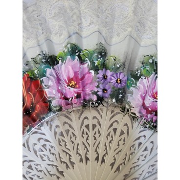 Abanico de Madera con puntilla