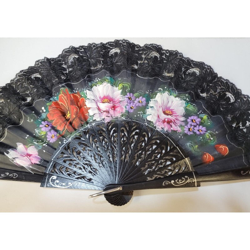 Abanico de Madera con puntilla