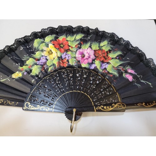 Abanico de Madera con puntilla