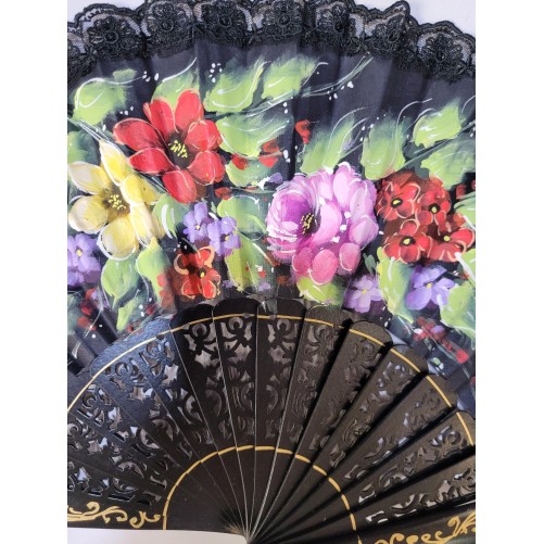 Abanico de Madera con puntilla