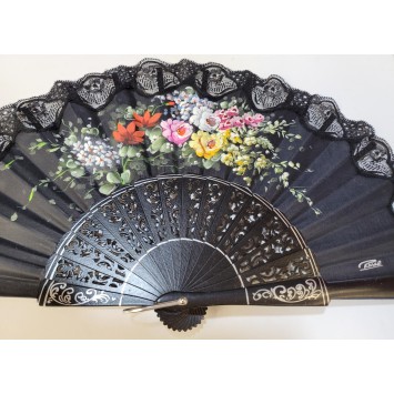 Abanico de Madera con puntilla