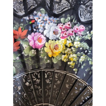 Abanico de Madera con puntilla