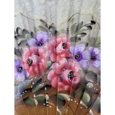 Abanico de Madera con puntilla