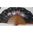 Abanico de Madera con puntilla