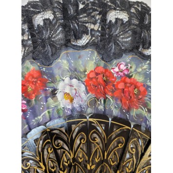 Abanico de Madera con puntilla