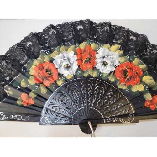 Abanico de Madera con puntilla