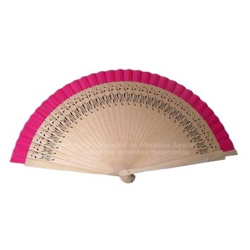 Abanico madera natural 23CM
