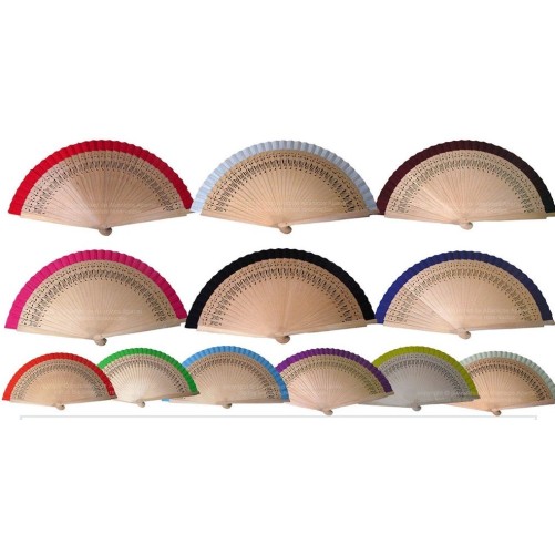 Abanico madera natural 23CM