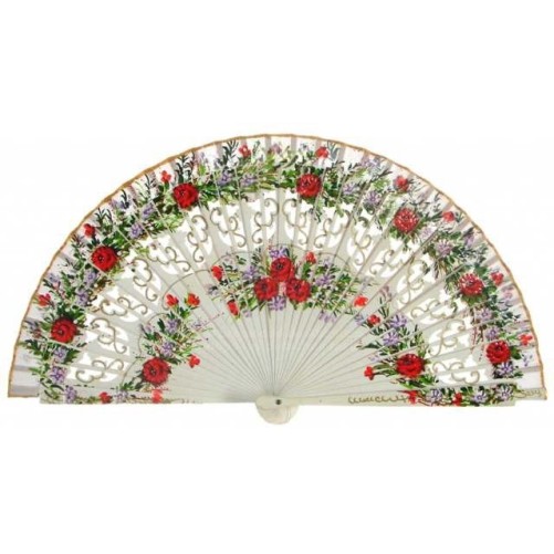 Abanico madera dos caras 23CM